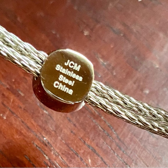 💥Steel by Design Stainless Steel Cushion Crystal Cable Bracelet, 8" QVC💥 NIB - Picture 6 of 12